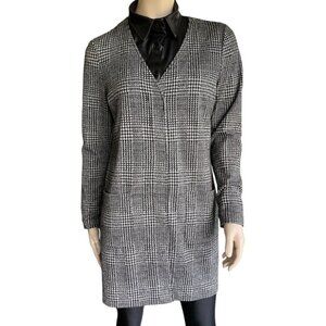 Olsen Gray & Black Houndstooth Long Cardigan Sz 6​
